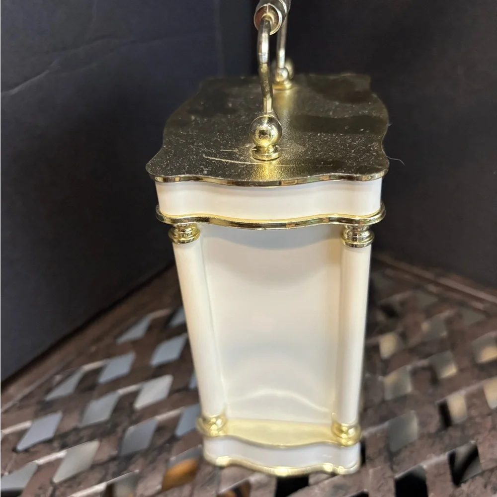 Gold & White VTG Table Clock